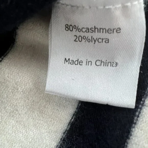 La Ligne Cashmere Stripe Sweater Vest – Ivory/Black – XL - Picture 4 of 6